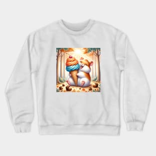 Fluffy Hamster Eating Ice Cream Crewneck Sweatshirt